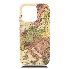 Retro Old Vintage Map Of Europe Iphone 16 Pro Max Black Uv Print Pc Hardshell Case