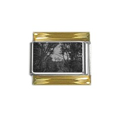 Patagonia Forest, Nahuel Huapi National Park, Rio Negro, Argentina Gold Trim Italian Charm (9mm)