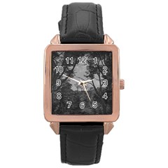 Patagonia Forest, Nahuel Huapi National Park, Rio Negro, Argentina Rose Gold Leather Watch 