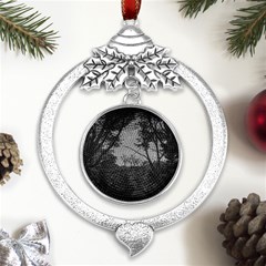 Patagonia Forest, Nahuel Huapi National Park, Rio Negro, Argentina Metal Silver X mas Leaves Round Ornament