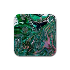 Malachite  Rubber Square Coaster (4 Pack)