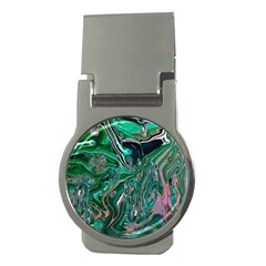 Malachite  Money Clips (round)  by kaleidomarblingart