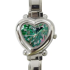 Malachite  Heart Italian Charm Watch