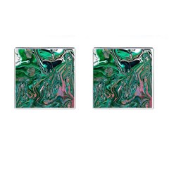 Malachite  Cufflinks (square) by kaleidomarblingart