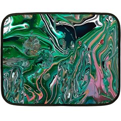 Malachite  Two Sides Fleece Blanket (mini) by kaleidomarblingart