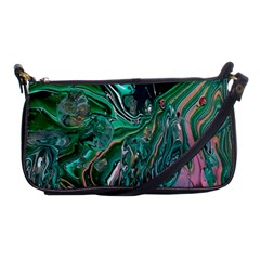 Malachite  Shoulder Clutch Bag by kaleidomarblingart