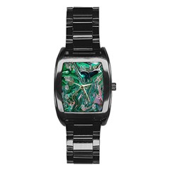 Malachite  Stainless Steel Barrel Watch