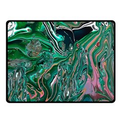 Malachite  Two Sides Fleece Blanket (small) by kaleidomarblingart