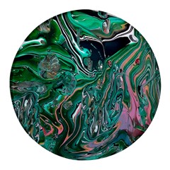 Malachite  Round Glass Fridge Magnet (4 Pack)