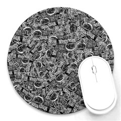 Be True Be Yourself Typographic Print Pattern Round Mousepad