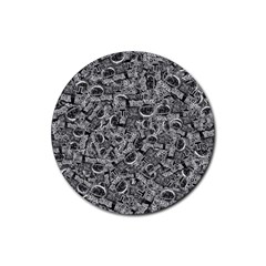 Be True Be Yourself Typographic Print Pattern Rubber Coaster (round)