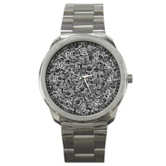 Be True Be Yourself Typographic Print Pattern Sport Metal Watch