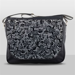 Be True Be Yourself Typographic Print Pattern Messenger Bag