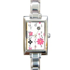  Minimalist Pattern With Simple Lines,flower And Shapes, Creating A Clean And Modern Rectangle Italian Charm Watch