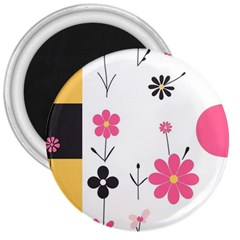  Minimalist Pattern With Simple Lines,flower And Shapes, Creating A Clean And Modern 3  Magnets