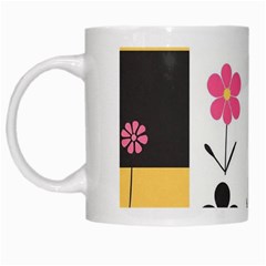  Minimalist Pattern With Simple Lines,flower And Shapes, Creating A Clean And Modern White Mug