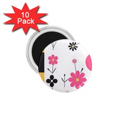  Minimalist Pattern With Simple Lines,flower And Shapes, Creating A Clean And Modern 1 75  Magnets (10 Pack) 