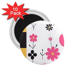  Minimalist Pattern With Simple Lines,flower And Shapes, Creating A Clean And Modern 2 25  Magnets (10 Pack) 