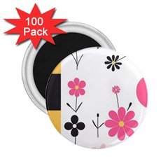  Minimalist Pattern With Simple Lines,flower And Shapes, Creating A Clean And Modern 2 25  Magnets (100 Pack) 