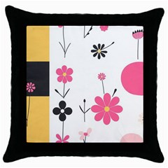  Minimalist Pattern With Simple Lines,flower And Shapes, Creating A Clean And Modern Throw Pillow Case (black) by myclothy