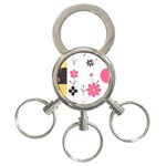  Minimalist Pattern With Simple Lines,flower And Shapes, Creating A Clean And Modern 3-Ring Key Chain Front