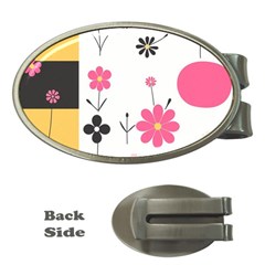  Minimalist Pattern With Simple Lines,flower And Shapes, Creating A Clean And Modern Money Clips (oval) 