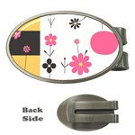  Minimalist Pattern With Simple Lines,flower And Shapes, Creating A Clean And Modern Money Clips (Oval)  Front