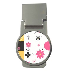  Minimalist Pattern With Simple Lines,flower And Shapes, Creating A Clean And Modern Money Clips (round) 