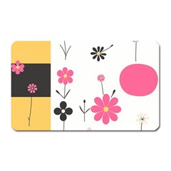  Minimalist Pattern With Simple Lines,flower And Shapes, Creating A Clean And Modern Magnet (rectangular)