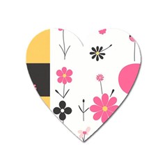  Minimalist Pattern With Simple Lines,flower And Shapes, Creating A Clean And Modern Heart Magnet