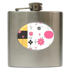  Minimalist Pattern With Simple Lines,flower And Shapes, Creating A Clean And Modern Hip Flask (6 Oz)