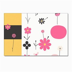  Minimalist Pattern With Simple Lines,flower And Shapes, Creating A Clean And Modern Postcard 4 x 6  (pkg Of 10) by myclothy