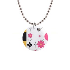  Minimalist Pattern With Simple Lines,flower And Shapes, Creating A Clean And Modern 1  Button Necklace by myclothy