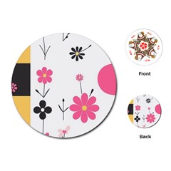  Minimalist Pattern With Simple Lines,flower And Shapes, Creating A Clean And Modern Playing Cards Single Design (round) by myclothy