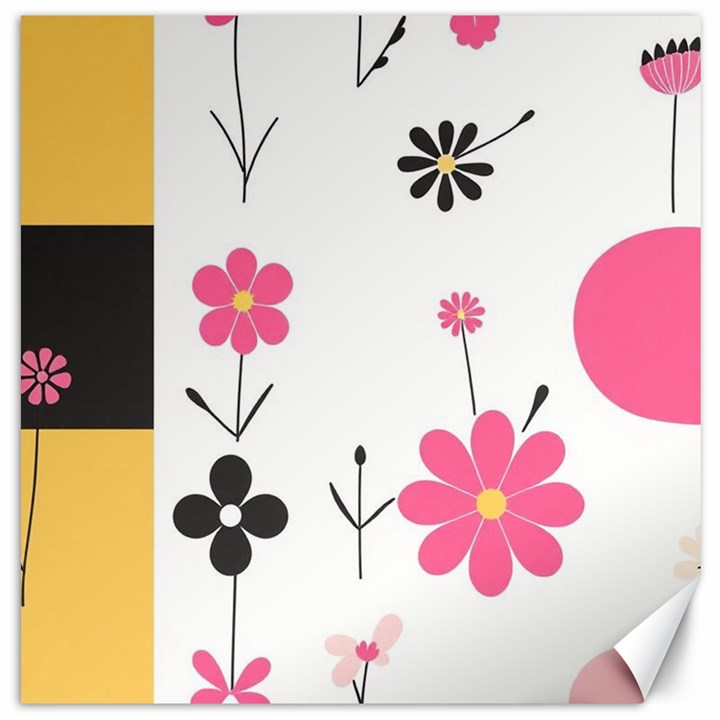  Minimalist Pattern With Simple Lines,flower And Shapes, Creating A Clean And Modern Canvas 20  x 20 