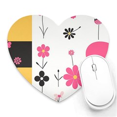  Minimalist Pattern With Simple Lines,flower And Shapes, Creating A Clean And Modern Heart Mousepad