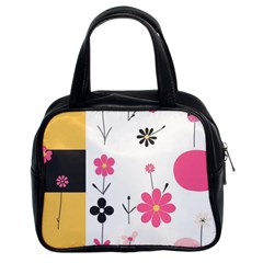  Minimalist Pattern With Simple Lines,flower And Shapes, Creating A Clean And Modern Classic Handbag (two Sides)