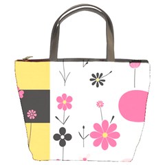  Minimalist Pattern With Simple Lines,flower And Shapes, Creating A Clean And Modern Bucket Bag