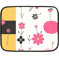  Minimalist Pattern With Simple Lines,flower And Shapes, Creating A Clean And Modern Fleece Blanket (mini)