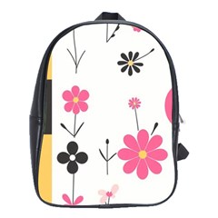  Minimalist Pattern With Simple Lines,flower And Shapes, Creating A Clean And Modern School Bag (large)