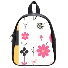  Minimalist Pattern With Simple Lines,flower And Shapes, Creating A Clean And Modern School Bag (small)