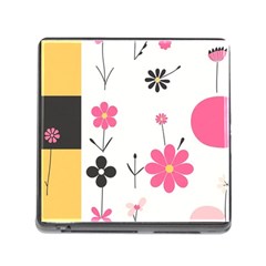  Minimalist Pattern With Simple Lines,flower And Shapes, Creating A Clean And Modern Memory Card Reader (square 5 Slot)