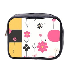  Minimalist Pattern With Simple Lines,flower And Shapes, Creating A Clean And Modern Mini Toiletries Bag (two Sides)