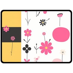  Minimalist Pattern With Simple Lines,flower And Shapes, Creating A Clean And Modern Fleece Blanket (large)