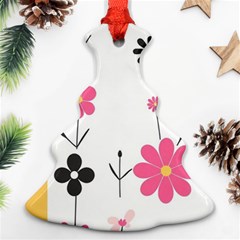  Minimalist Pattern With Simple Lines,flower And Shapes, Creating A Clean And Modern Christmas Tree Ornament (two Sides)