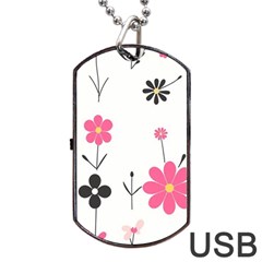  Minimalist Pattern With Simple Lines,flower And Shapes, Creating A Clean And Modern Dog Tag Usb Flash (two Sides)