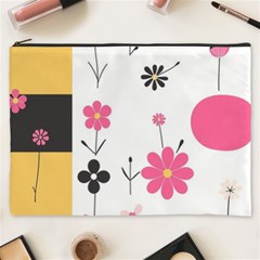  Minimalist Pattern With Simple Lines,flower And Shapes, Creating A Clean And Modern Cosmetic Bag (xxxl)