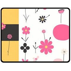  Minimalist Pattern With Simple Lines,flower And Shapes, Creating A Clean And Modern Two Sides Fleece Blanket (medium)