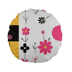  Minimalist Pattern With Simple Lines,flower And Shapes, Creating A Clean And Modern Standard 15  Premium Flano Round Cushions