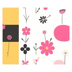  Minimalist Pattern With Simple Lines,flower And Shapes, Creating A Clean And Modern Two Sides Premium Plush Fleece Blanket (kids Size)